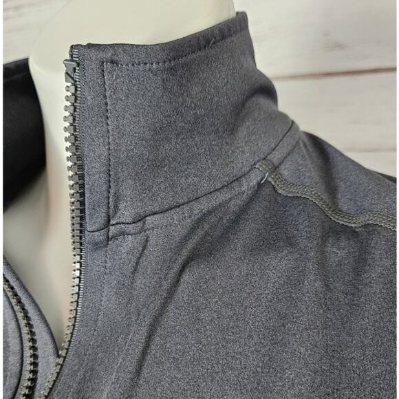 Slate Gray Zip Up Mock Neck Athletic Jacket sz Small - Picture 2 of 4